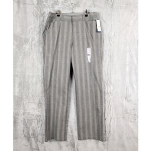 Dockers Womens Mid-Rise Glen Plaid Metro Pant Gray Black White Size 14 Med NWT